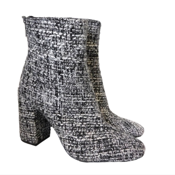 Jessica Simpson Aninada Black & White Tweed Boots 8.5 - Picture 1 of 9
